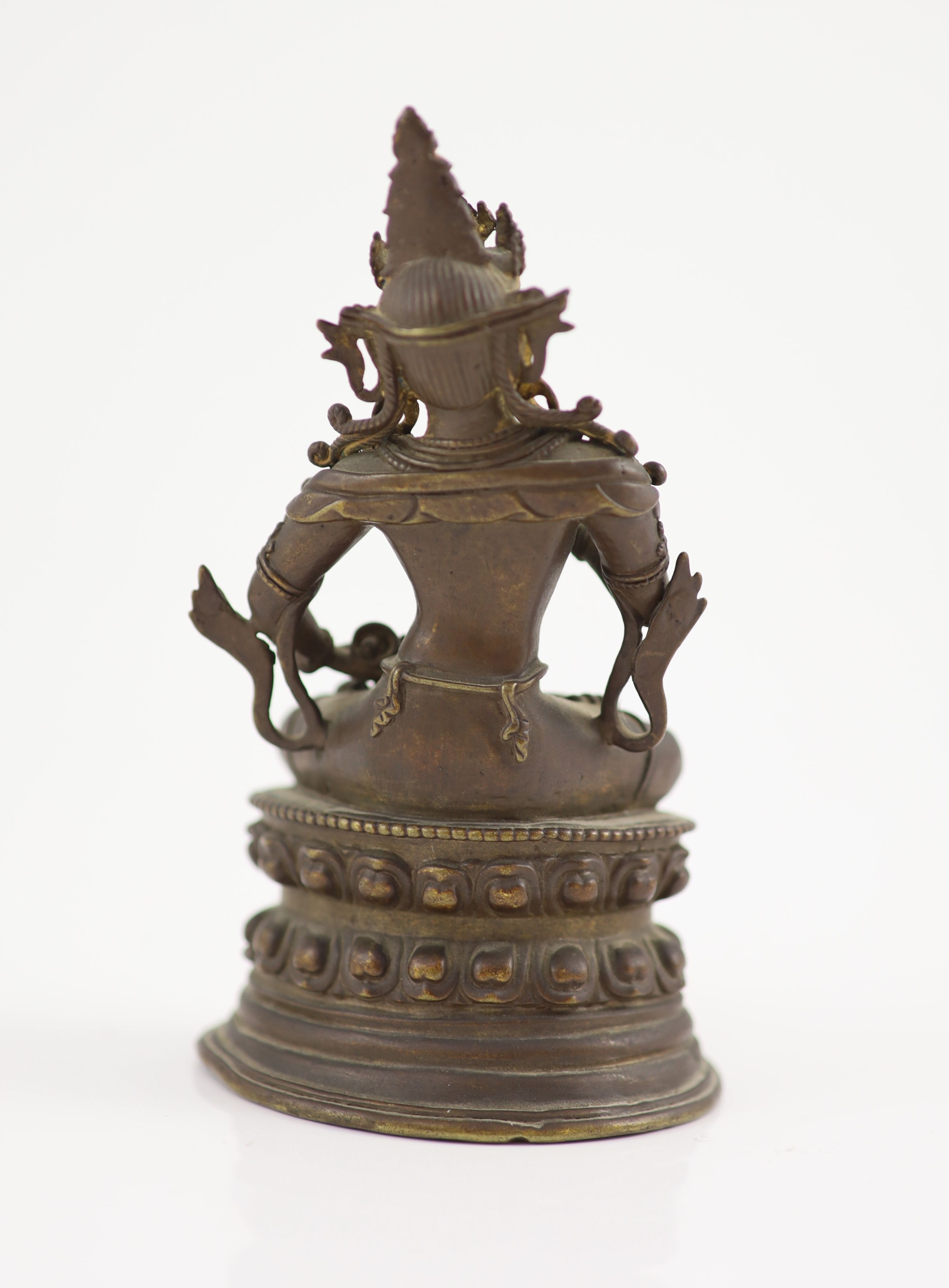 A Himalayan bronze seated figure of Vajrasattva, 18th/19th century, 15.5 cm high